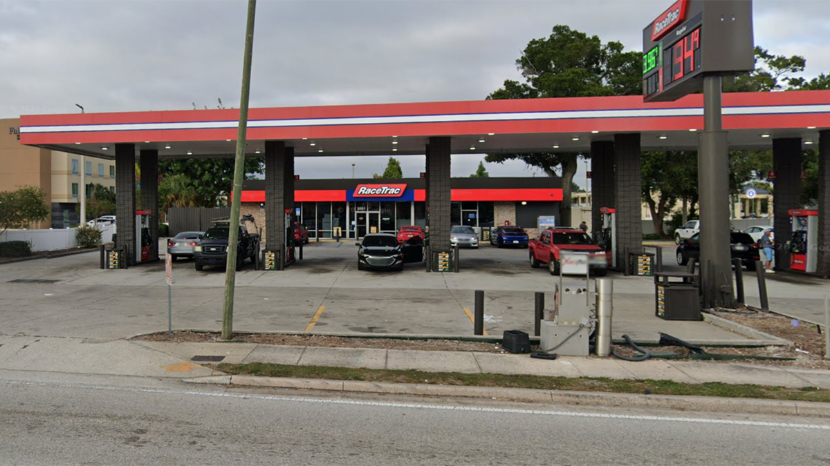 A photo of the gas station from the road