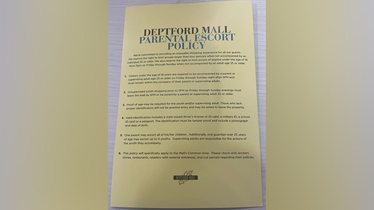 New mall policy at New Jersey Mall