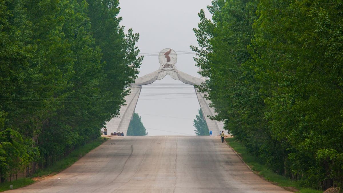The "Arch of Reunification" monument in North Korea