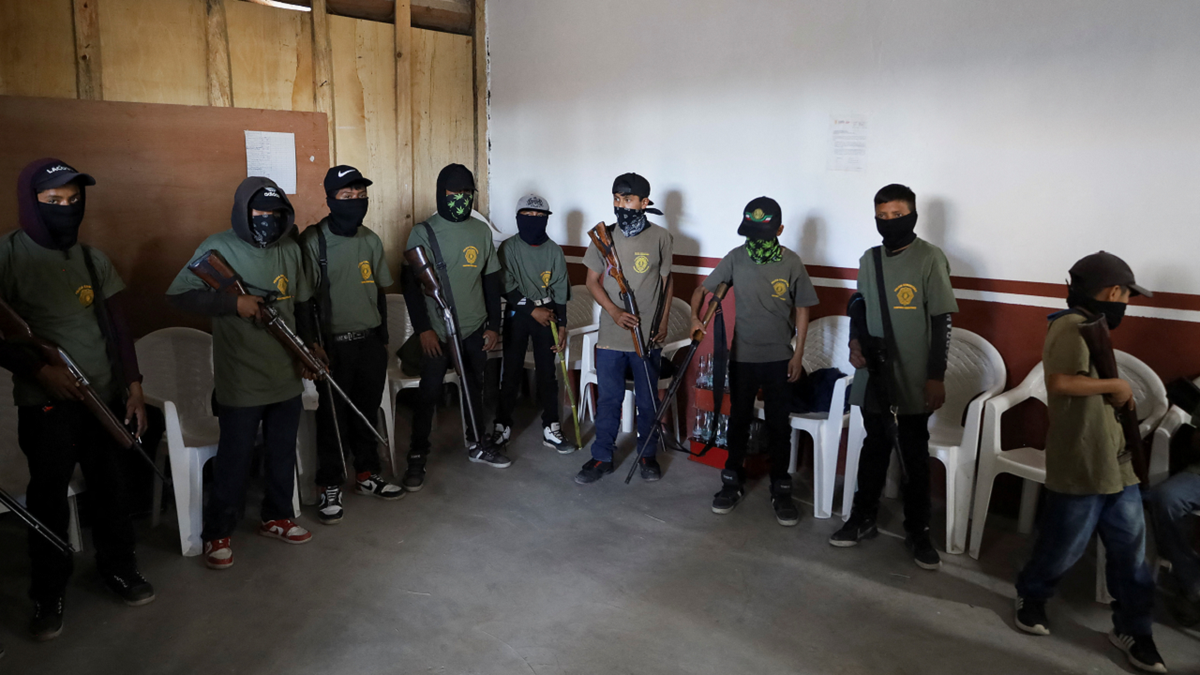 Children in Mexico volunteer police force