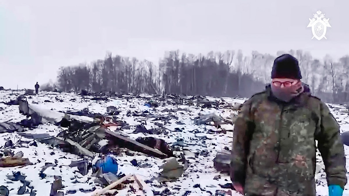 Russian investigator surveys plane wreckage 