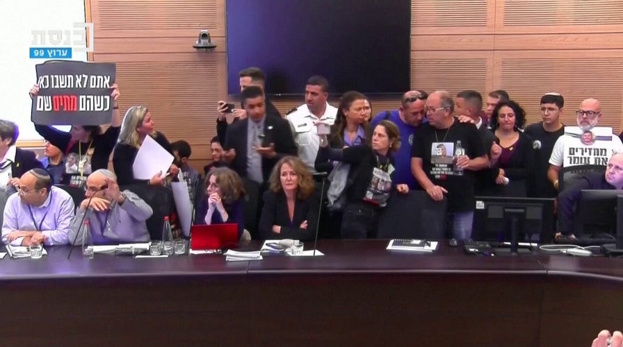 Family members of Gaza hostages storm Israeli parliament