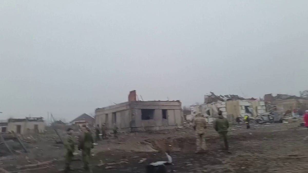 Aftermath of Russia accidentally bombing its own village