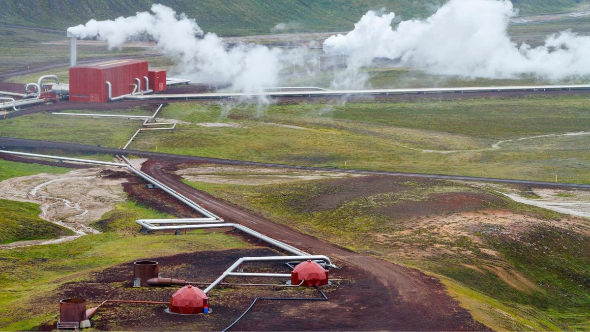 The Krafla Geothermal Power Station. in Iceland. 