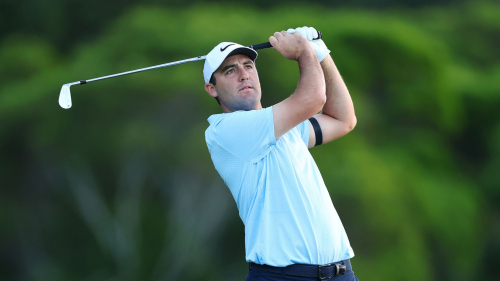 KAPALUA, HAWAII - JANUARY 03: Scottie Scheffler of the United States plays his shot from the second tee during the pro-am prior to The Sentry at Plantation Course at Kapalua Golf Club on January 03, 2024 in Kapalua, Hawaii. (Photo by Michael Reaves/Getty Images)