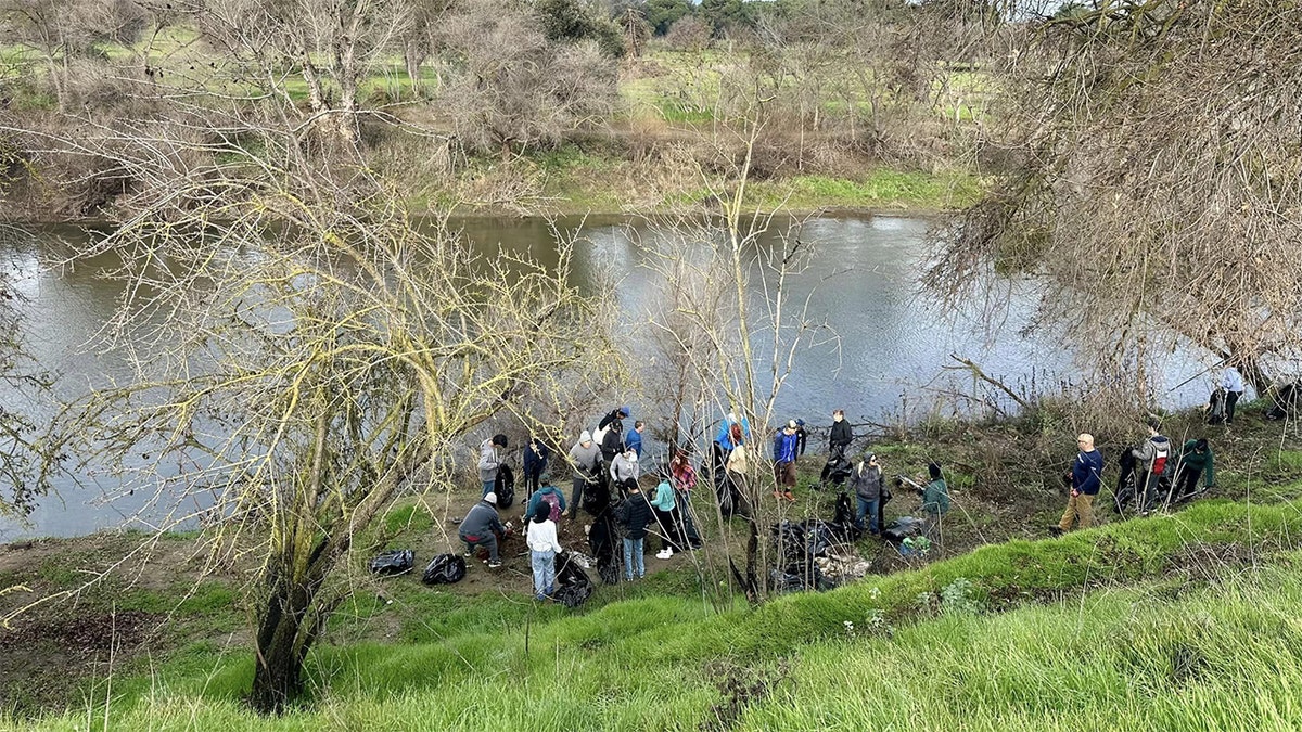 Clean-up efforts along the Tuolumne River in Modesto, California