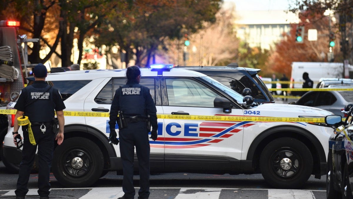 Washington, D.C., police officers at crime scene