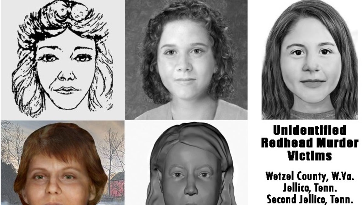 Artist renderings and digital reconstruction of 'Redhead Murders' victims