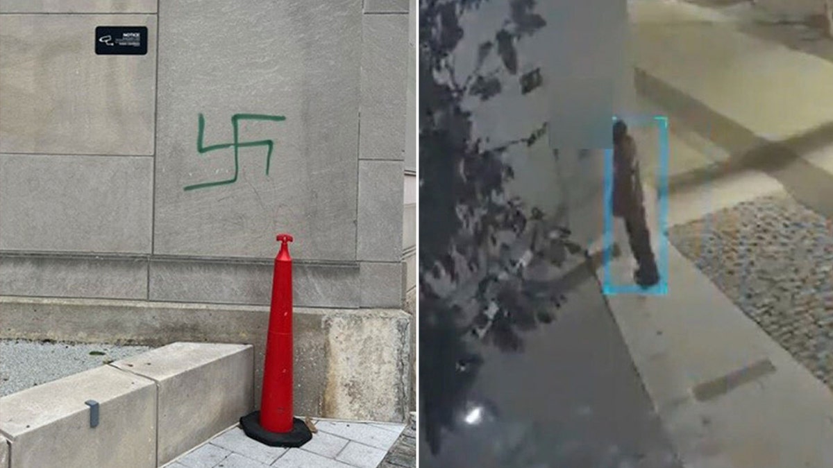 Swastika side by side with suspect