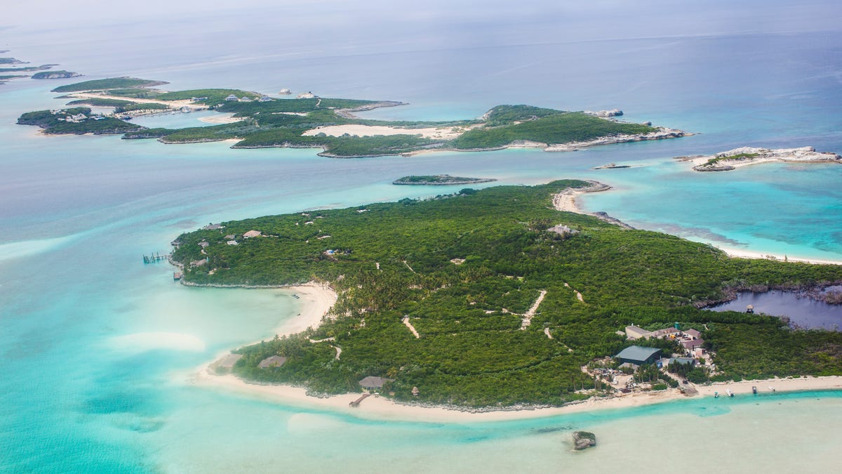 Aerial view of the Bahamas islands