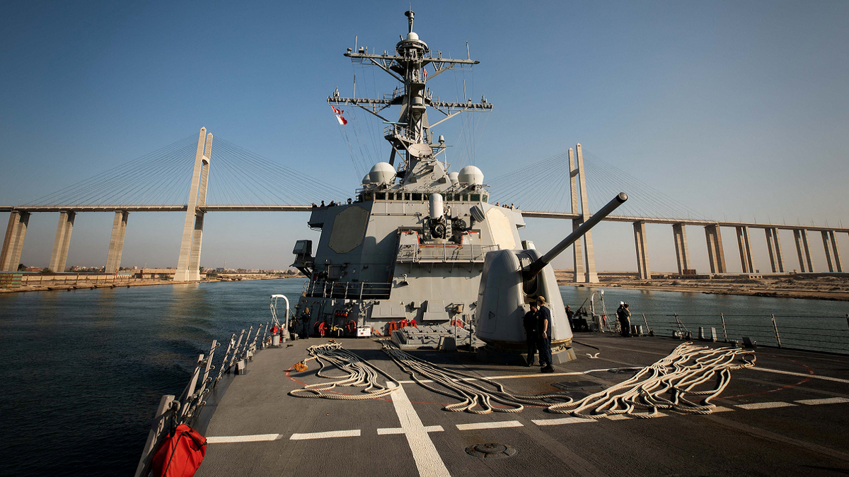 USS Carney in Suez Canal
