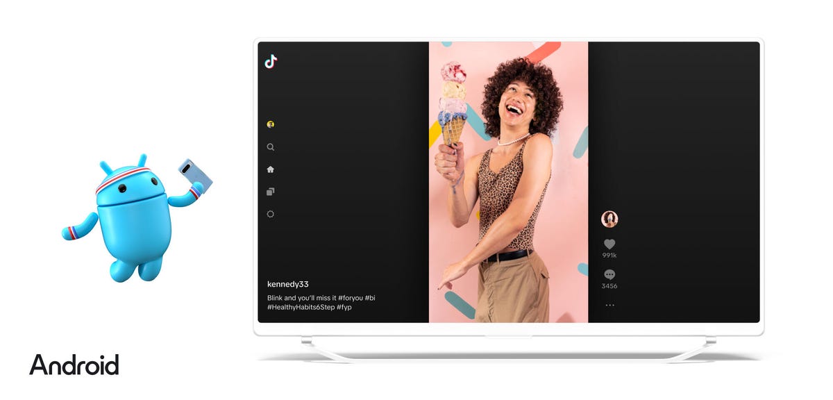 Google promo image showing TikTok and Chromecast