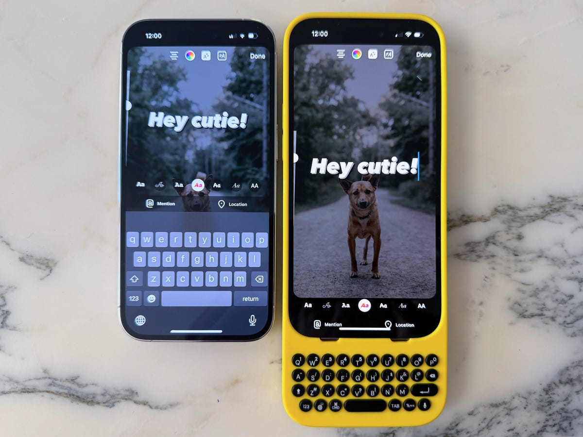 Clicks physical keyboard phone case at CES 2024