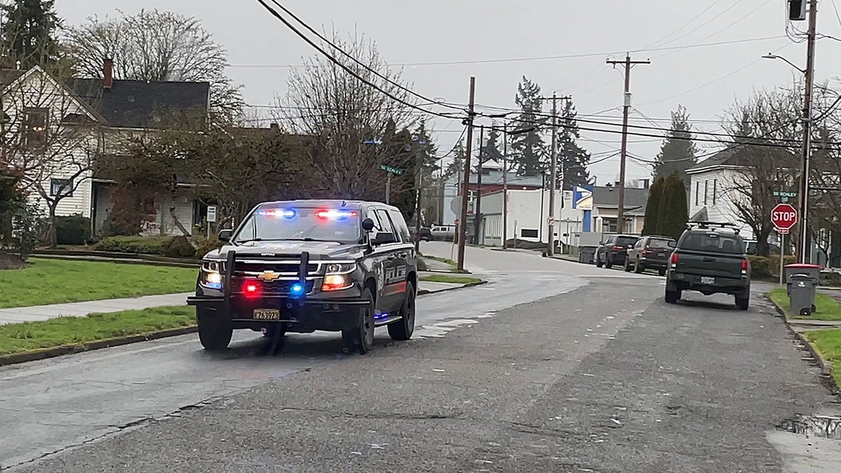 Police suv in rural Oregon