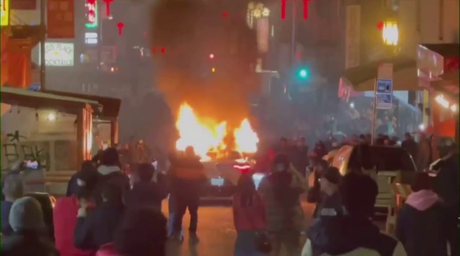 Crowd sets autonomous vehicle ablaze in San Francisco’s Chinatown