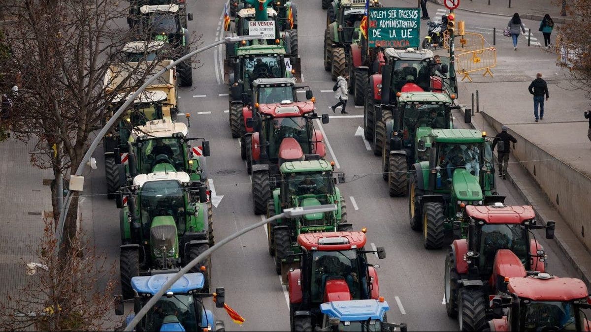 Girona Spain Farmer Protest