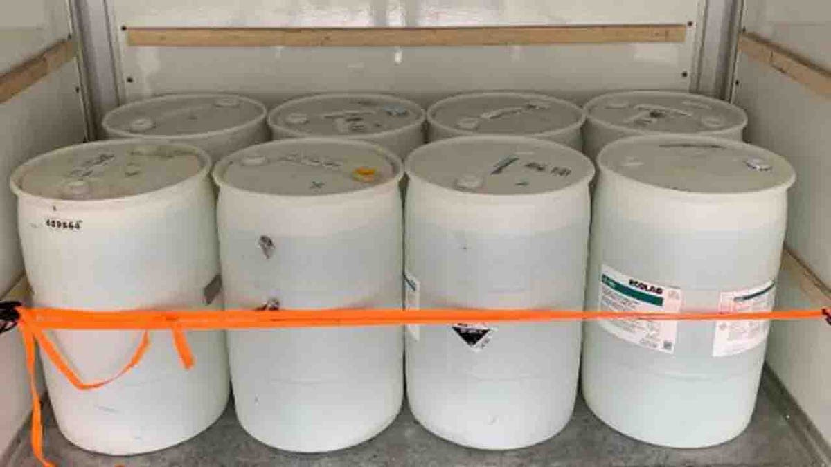 barrels of liquid heroin