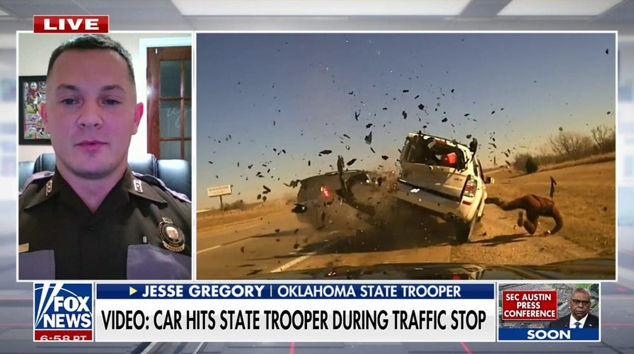 Oklahoma state trooper speaks out after surviving scary crash