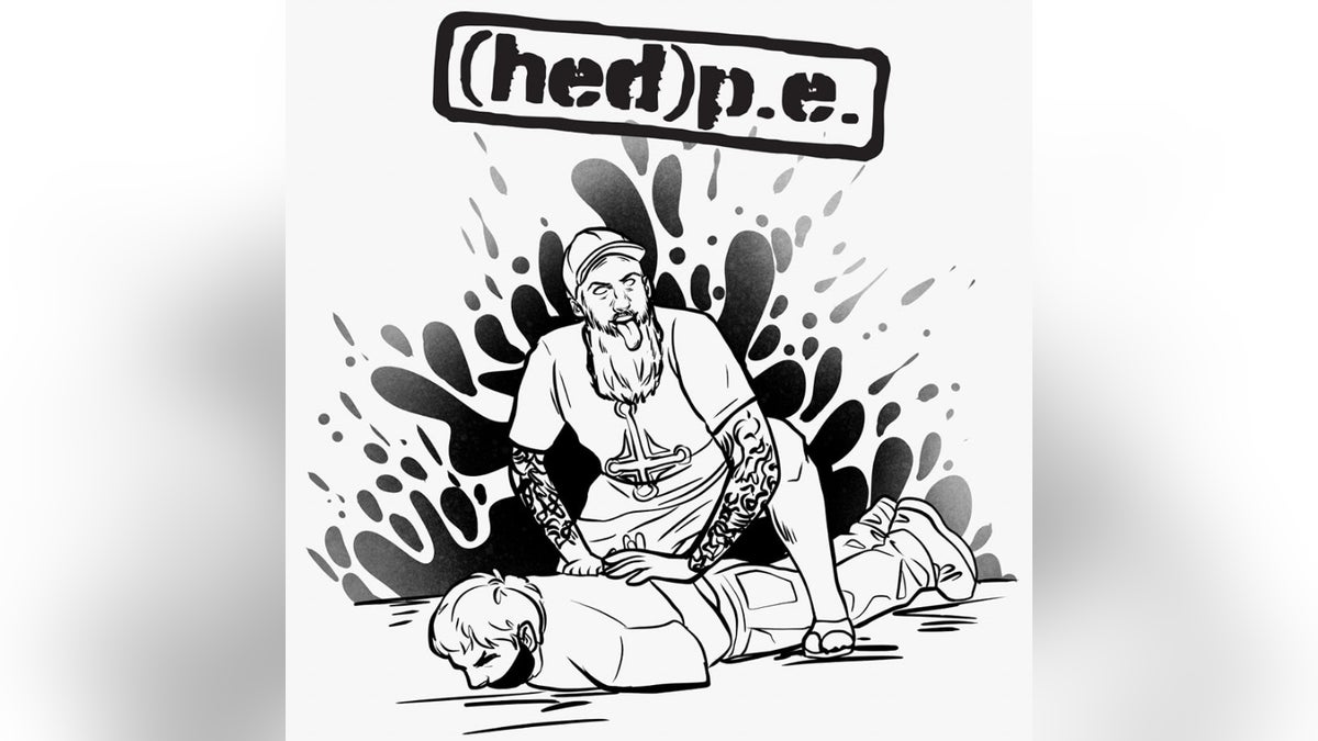 HED P.E. created an illustration of Josh Edwards taking down the would-be thief