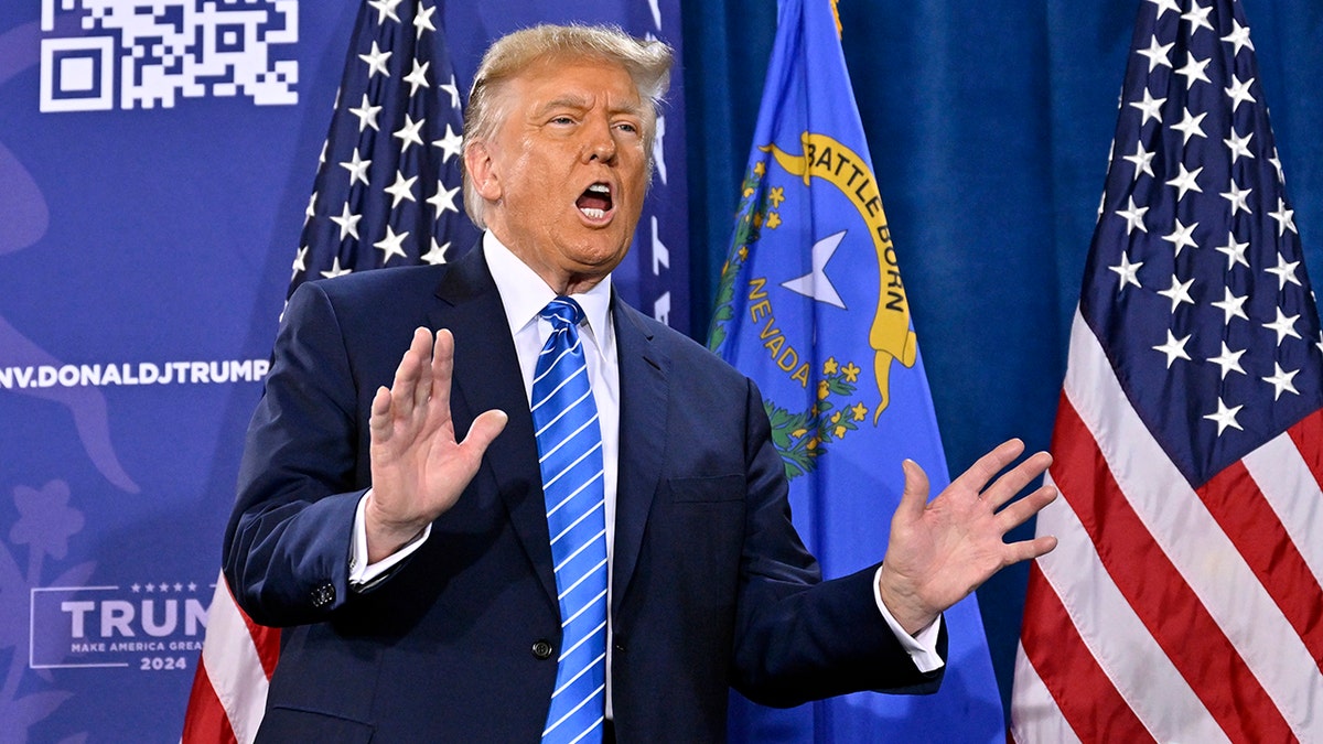 Former President Donald Trump campaigns in Las Vegas