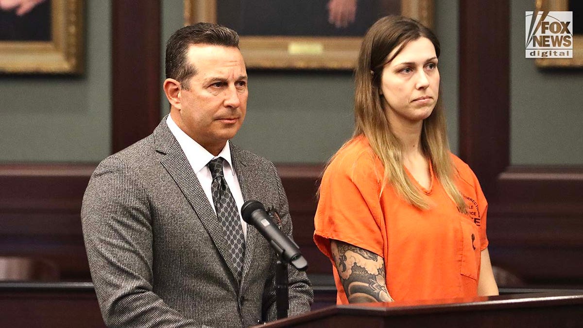 Attorney Jose Baez appears in court alongside his client, Shanna Gardner-Fernandez, at the Duval County Courthouse