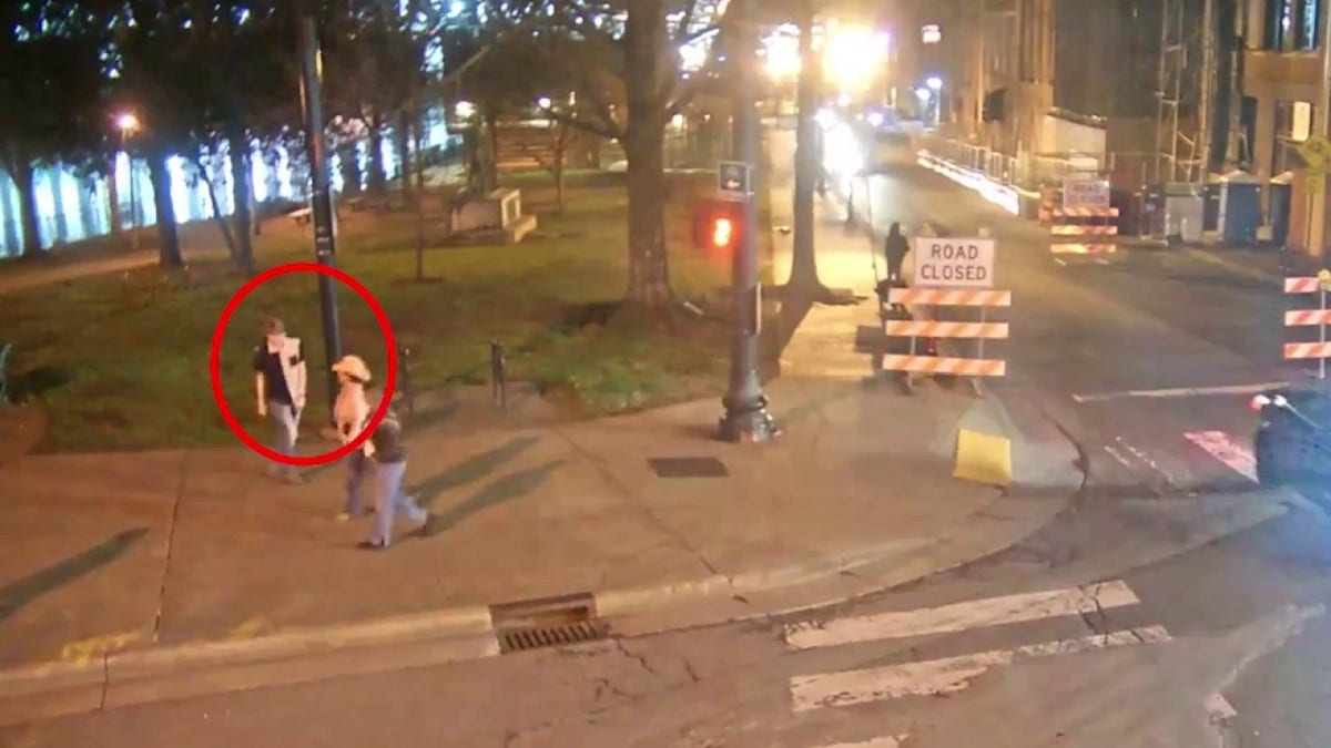 Surveillance video showing Riley Strain