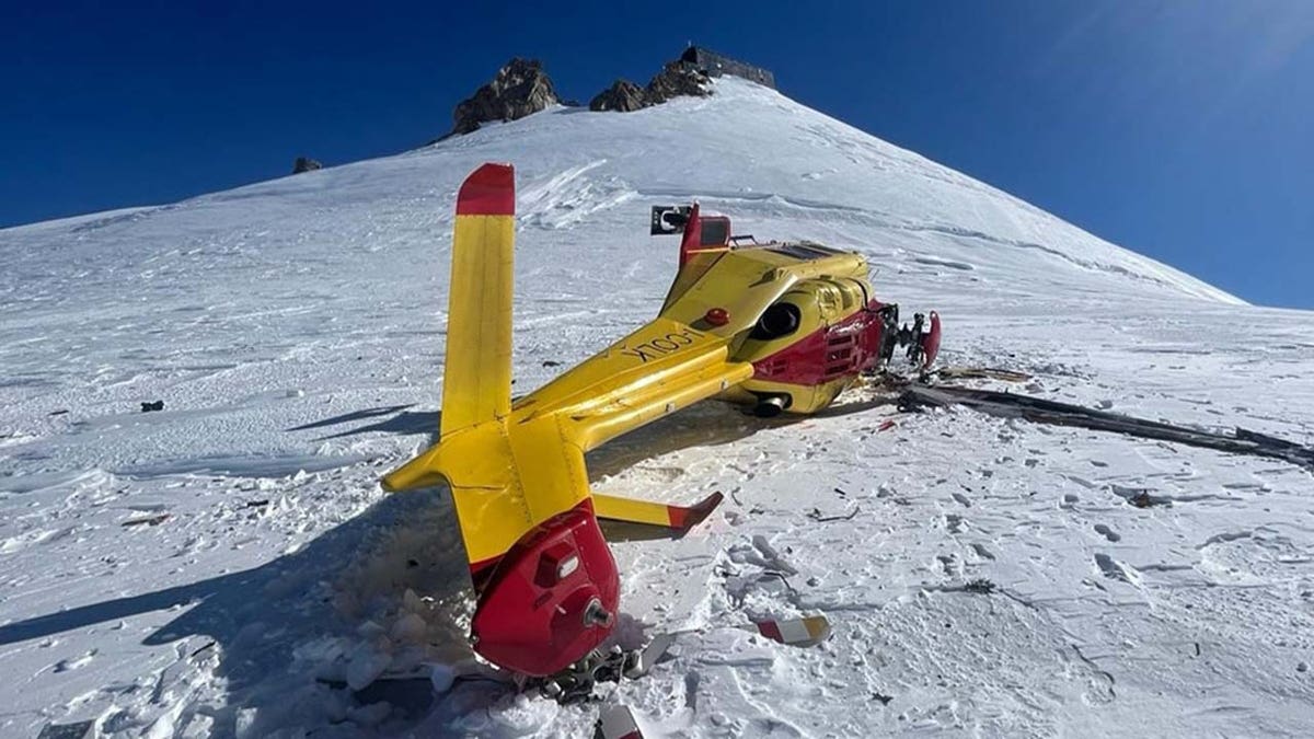 Piemonte health service helicopter crash site on mountain peak