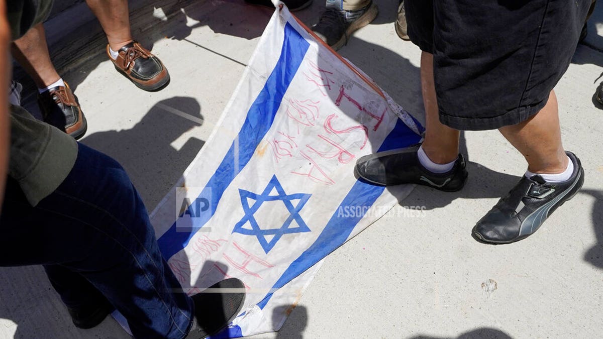 Israeli flag desecrated