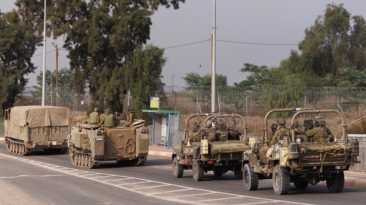 Israeli troops, vehicles