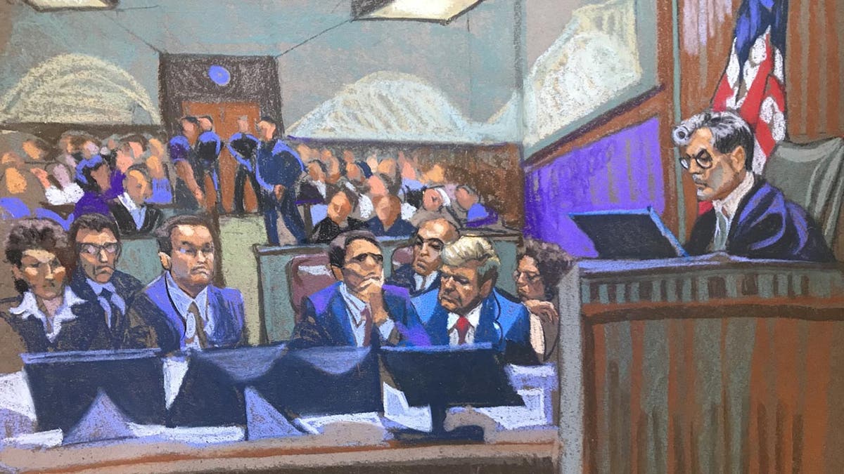 Court sketch of Donald Trump in Manhattan Criminal court