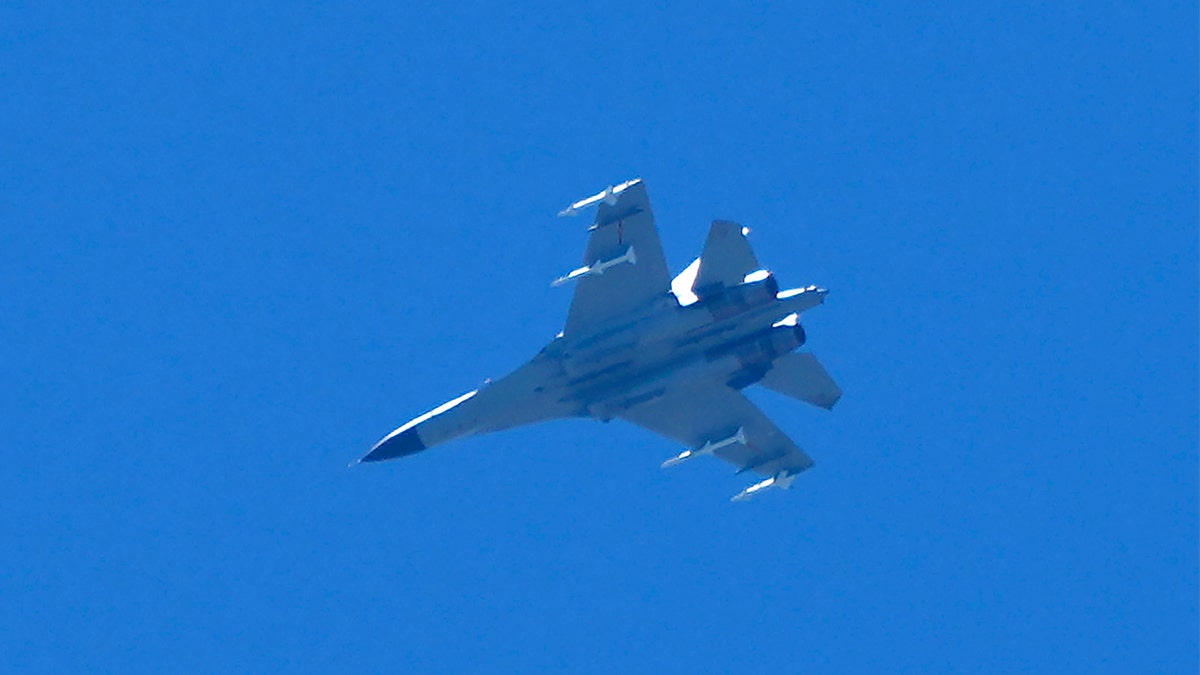 A Chinese fighter jet seen near Taiwan