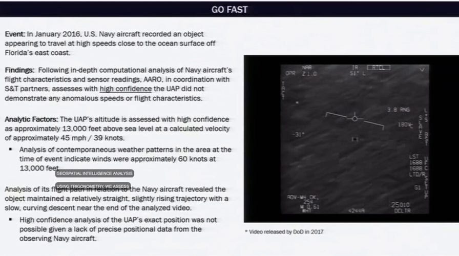 Pentagon explains how its solved GOFAST UFO mystery