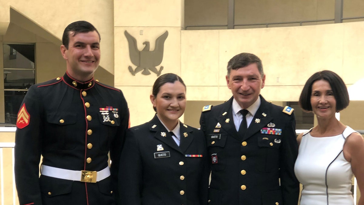 Nicholas Douglas Quets and family in uniform