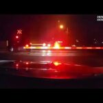 Dramatic video shows hero cops drag dazed driver from car before train smashes into it