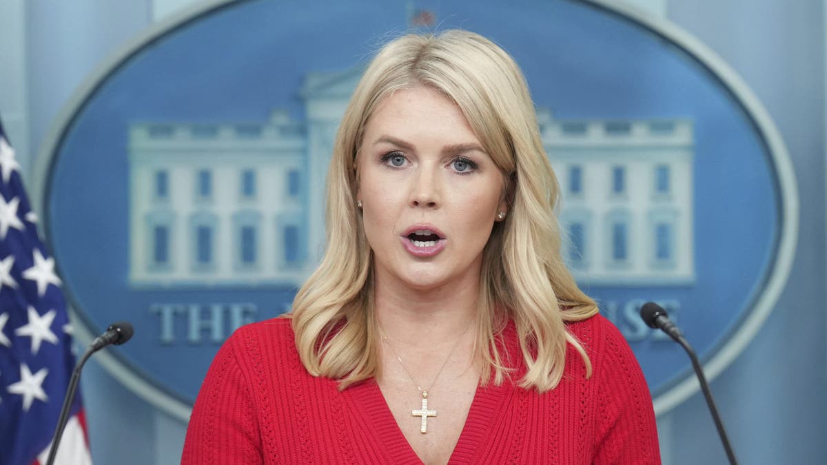 White House press secretary Karoline Leavitt speaks with reporters at the White House on May 29, 2025.