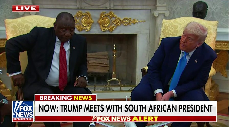 Trump, South African president watch videos on alleged killings of white farmers during White House meeting