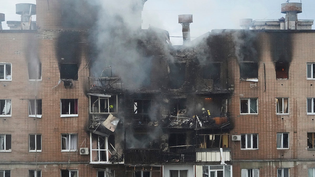 burned out building in Kharkiv