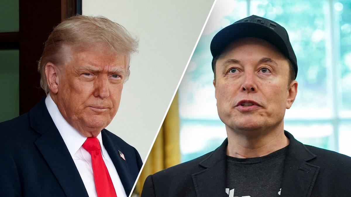 Trump, left; Musk, right