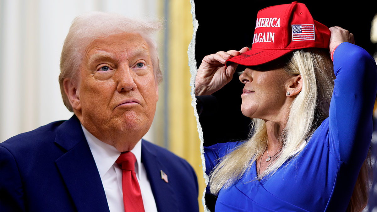 Rep. Marjorie Taylor Greene, right, is a longtime supporter of President Donald Trump. 