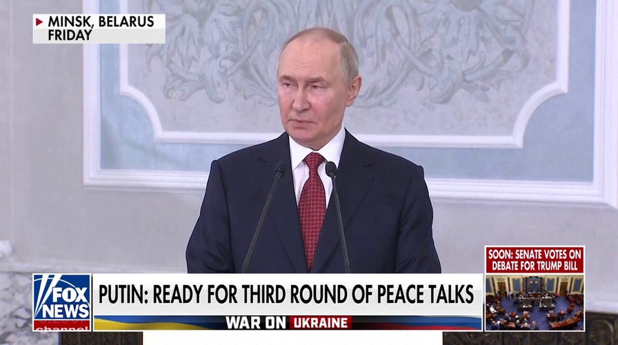 Putin says Russia is ‘ready’ for third round of peace talks with Ukraine as war continues