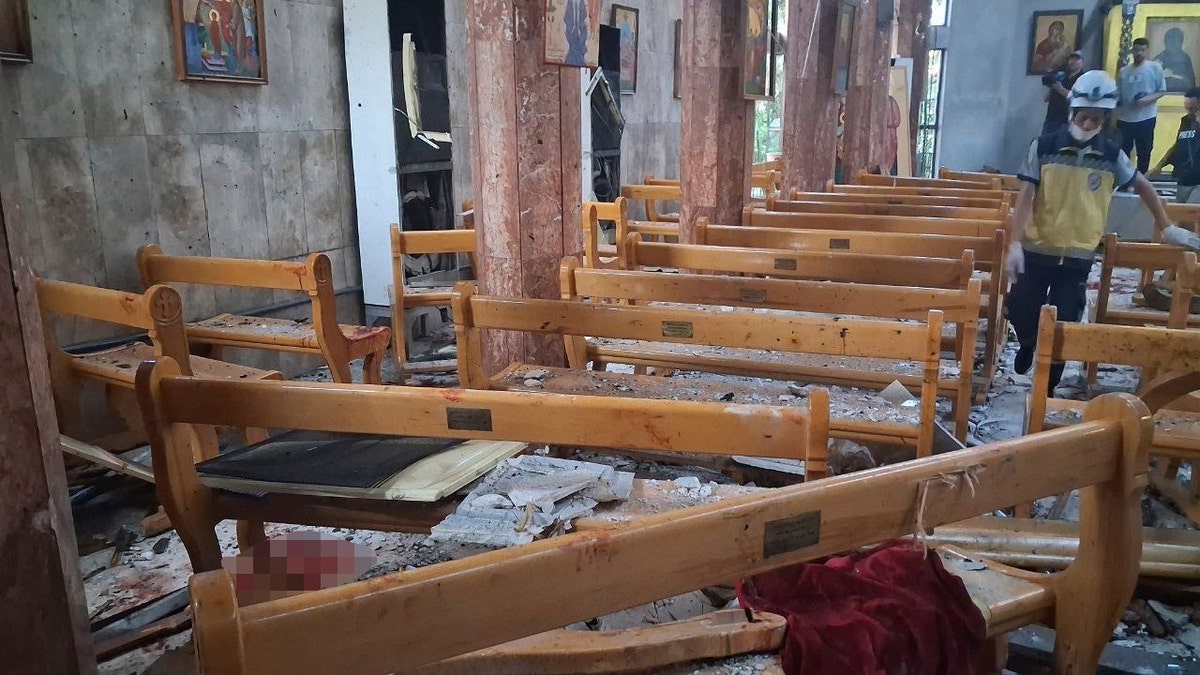 Aftermath of Syrian church bombing