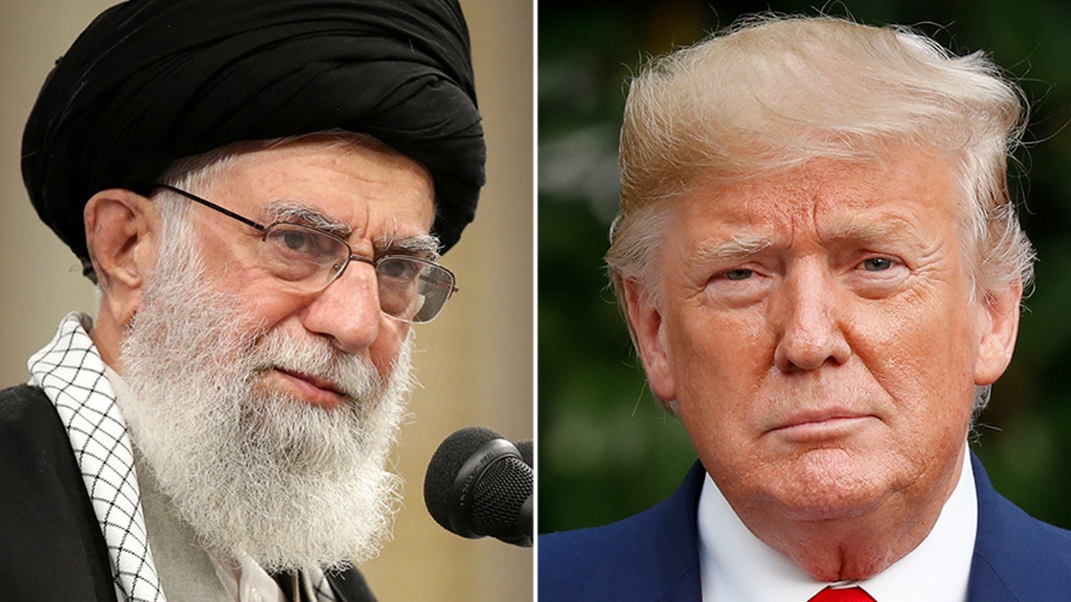 Iranian Supreme Leader Ali Khamenei, left, and President Donald Trump.