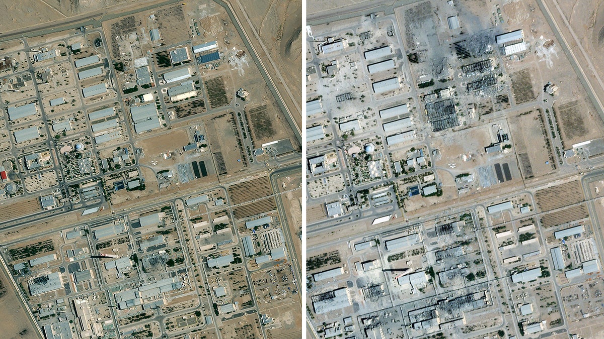 Before and after damage to Iran's Isfahan nuclear site after U.S. airstrike side by side