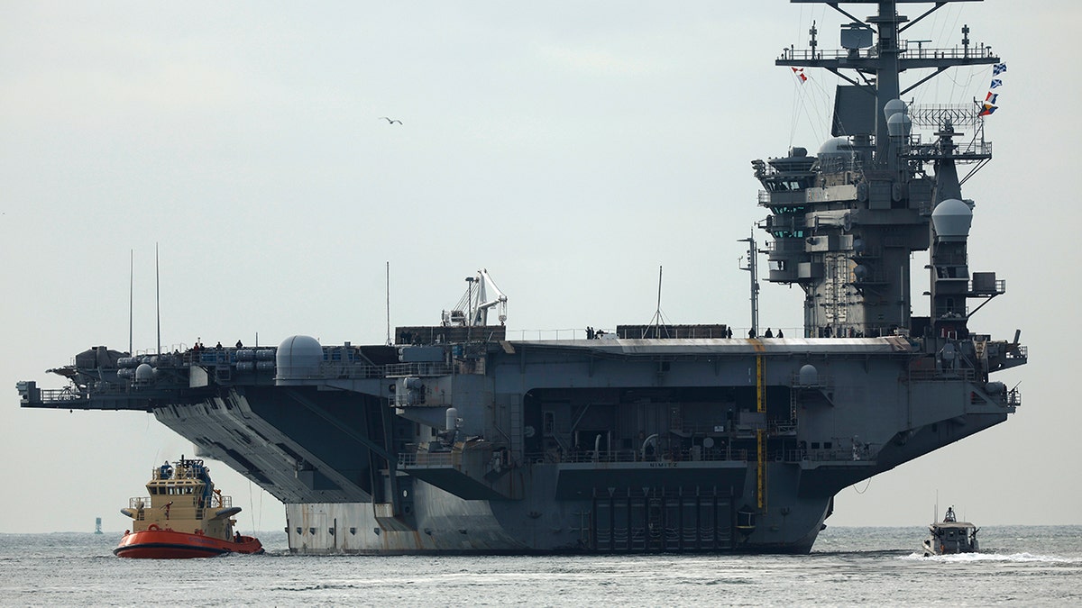 USS Nimitz in San Diego waters