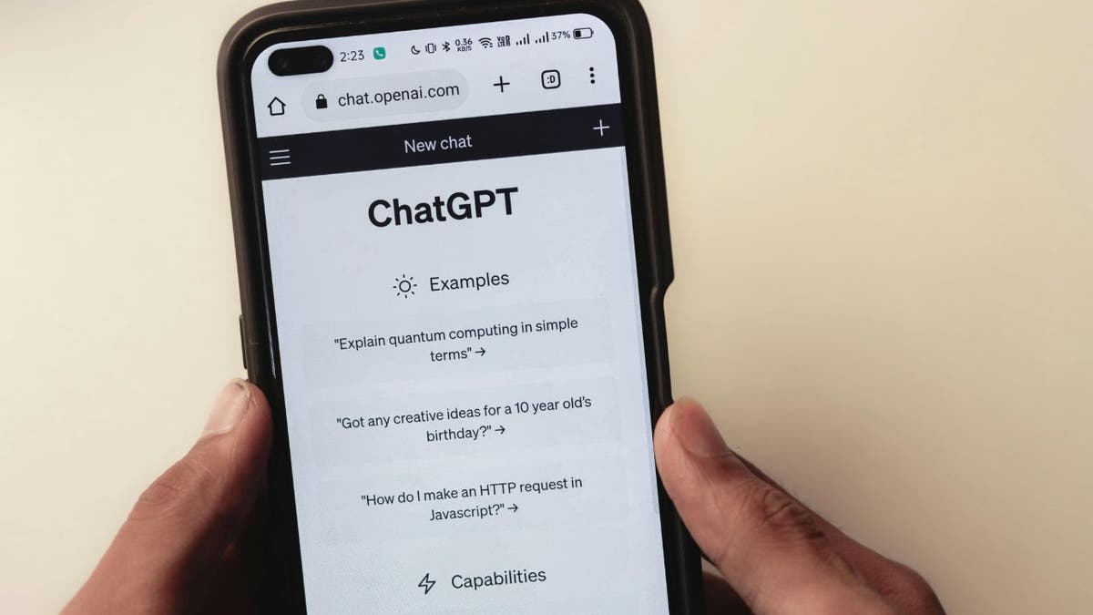 ChatGPT running on a smartphone.