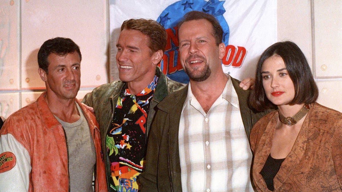 Sylvester Stallone, Arnold Schwarzenegger, Bruce Willis and Demi Moore