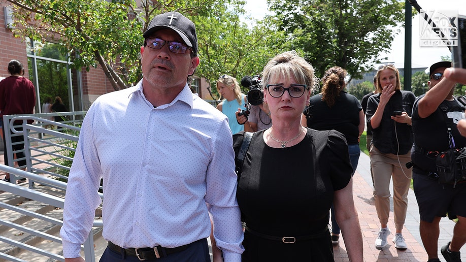 Kohberger victim Kaylee Goncalves's parents leave court.