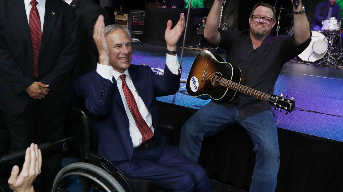 Pat Grene with Gov. Greg Abbott in 2014