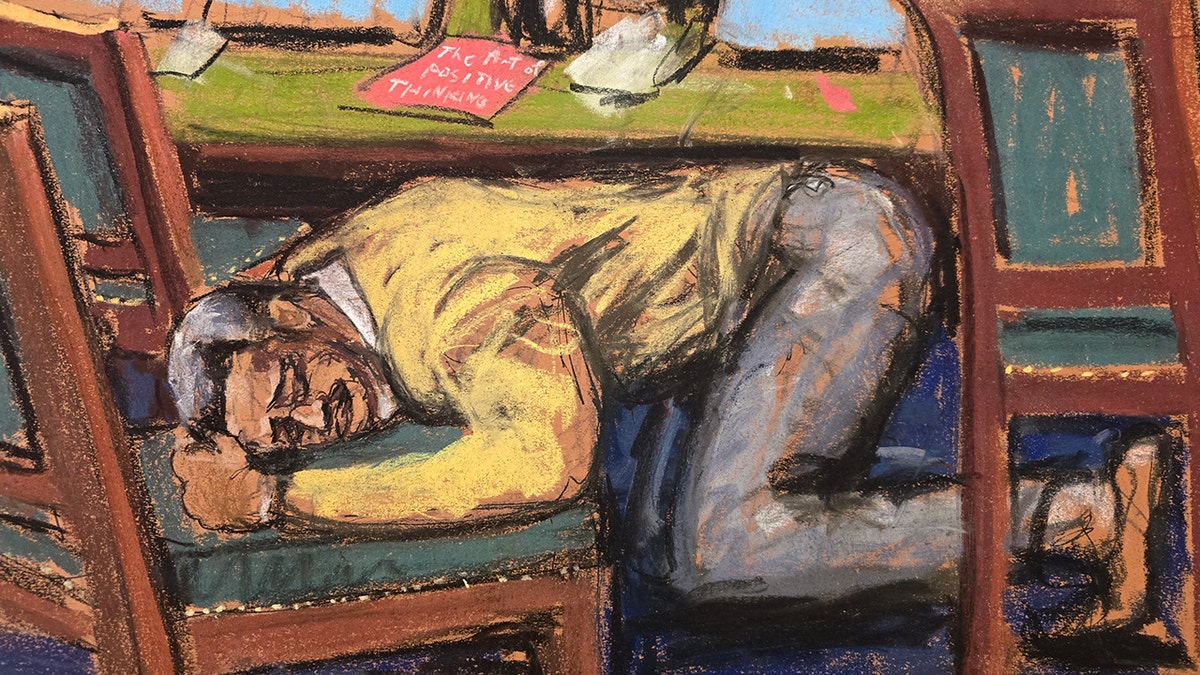 Sketch of P. Diddy hearing the verdicts in court.