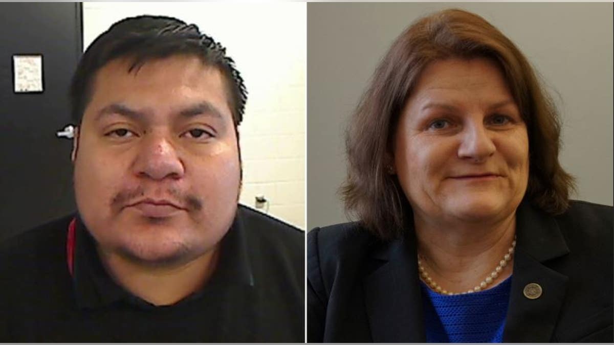 Eduardo Flores-Ruiz and Judge Hannah Dugan split image